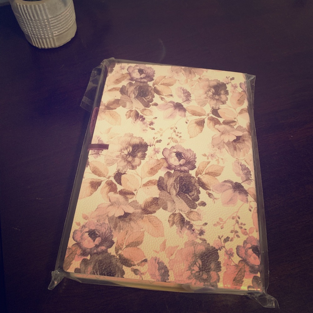 Leather Violet Peony Notebook- New in packaging!